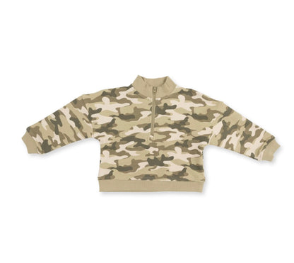Angel Dear Camo French Terry Half Zip Sweatshirt