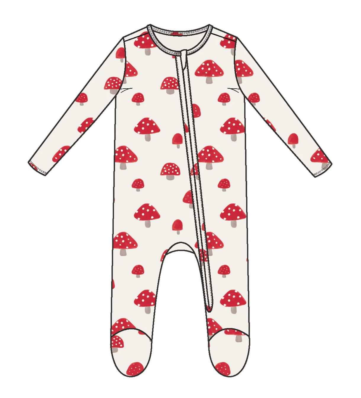 Angel Dear Painterly Mushrooms 2 Way Zipper Footie
