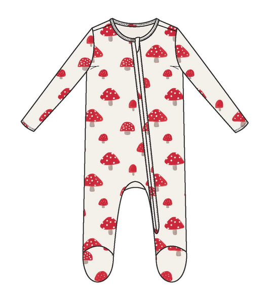Angel Dear Painterly Mushrooms 2 Way Zipper Footie