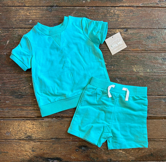 Simply Little Me Teal 2 PC Short Set