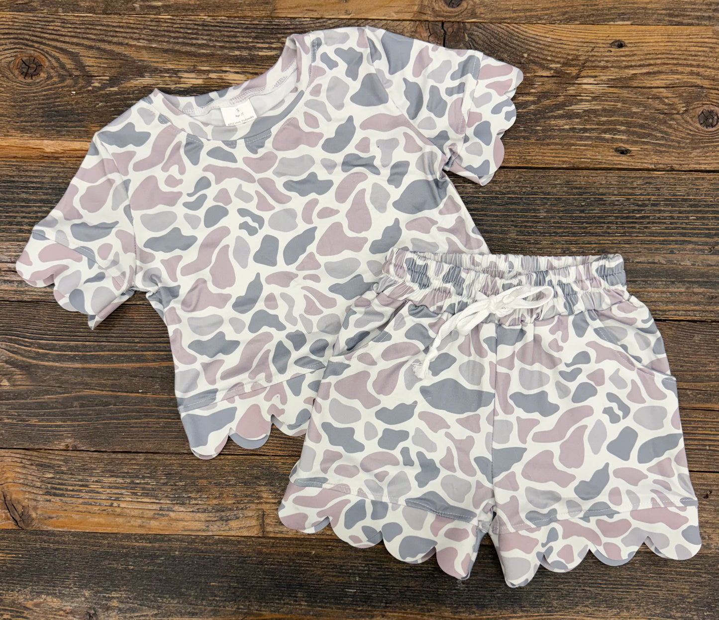 Camo Scallop Short Set