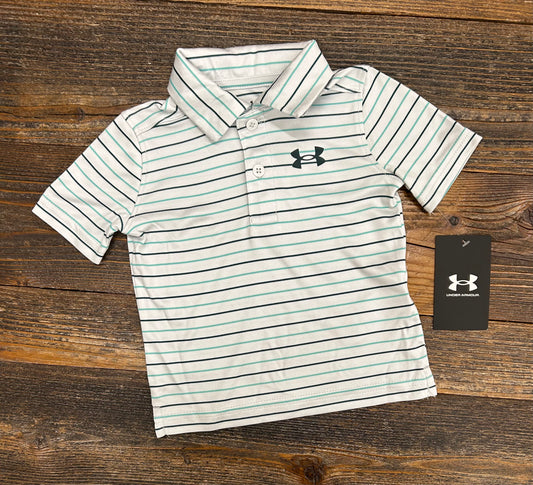 Under Armour Match Play Stripe Distant Gray Polo