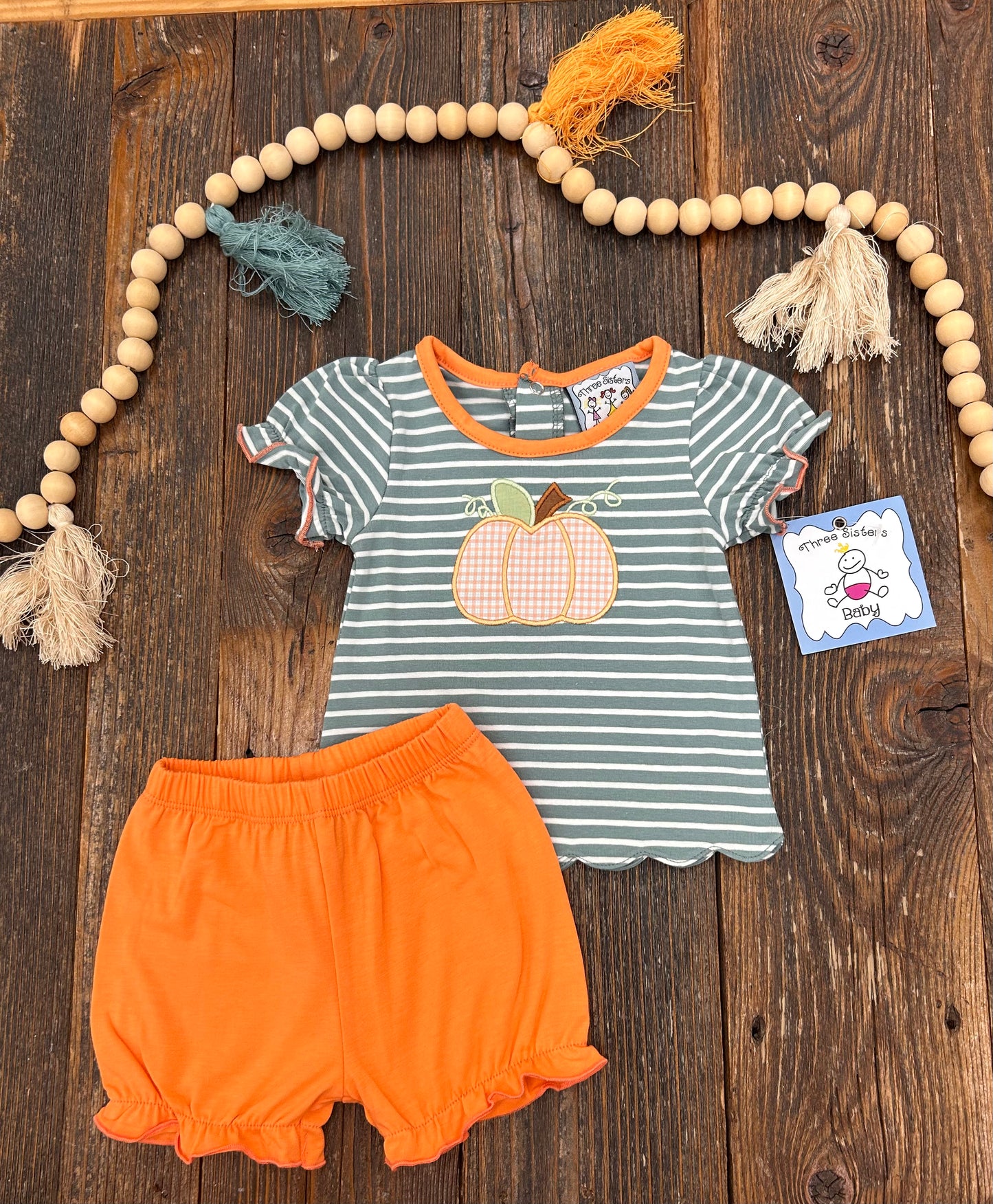 Three Sisters Pumpkin Applique Bloomer Set