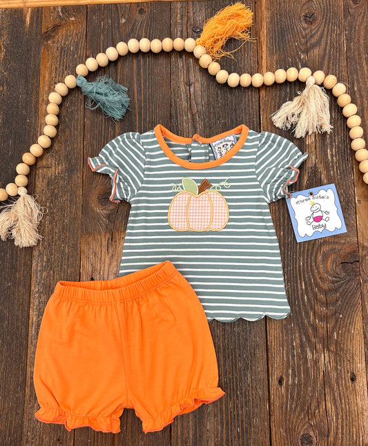 Three Sisters Pumpkin Applique Bloomer Set