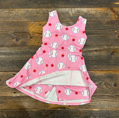 Pink Baseball Athletic Tank Dress