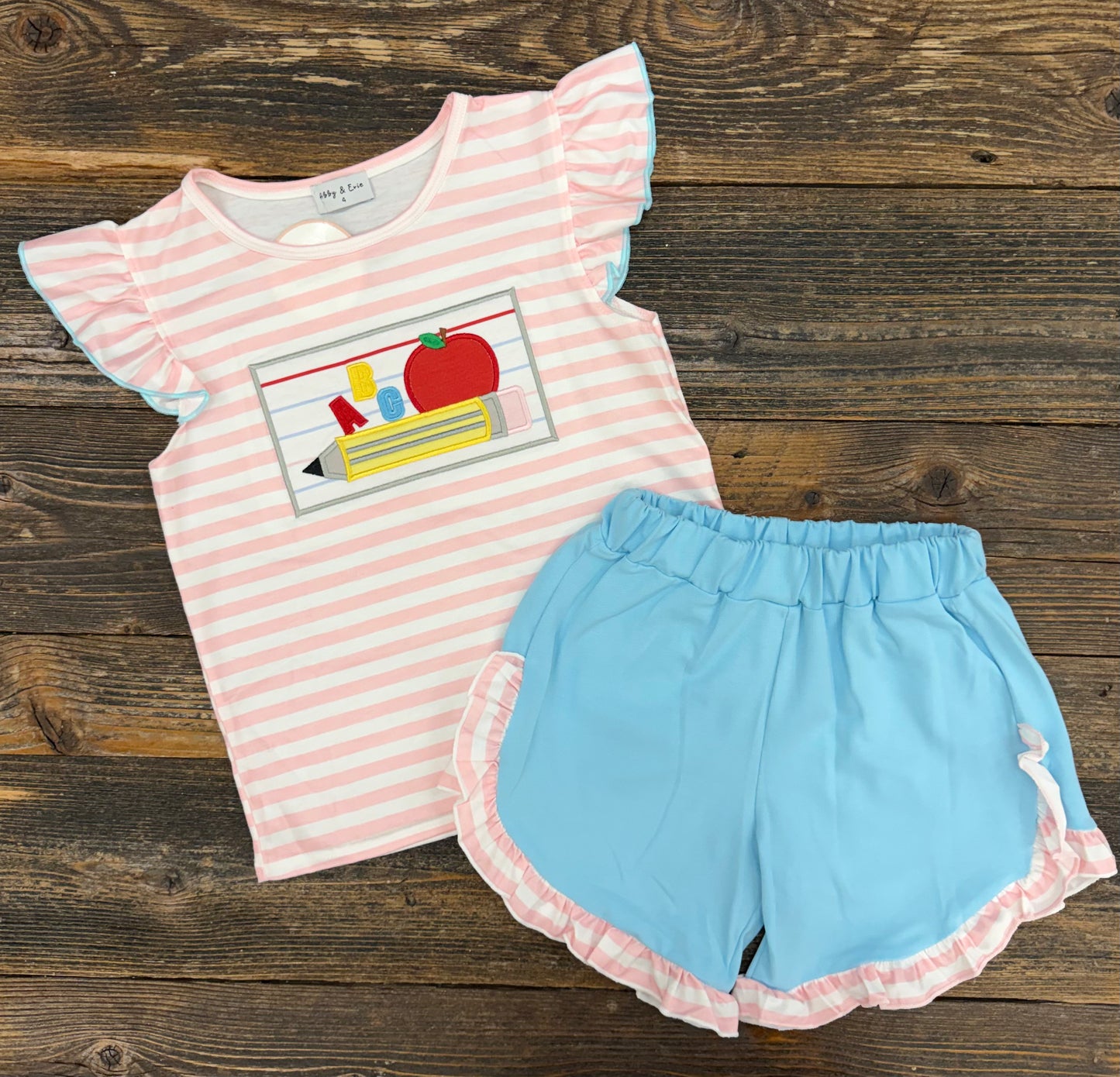 Pink Back to School Applique Set