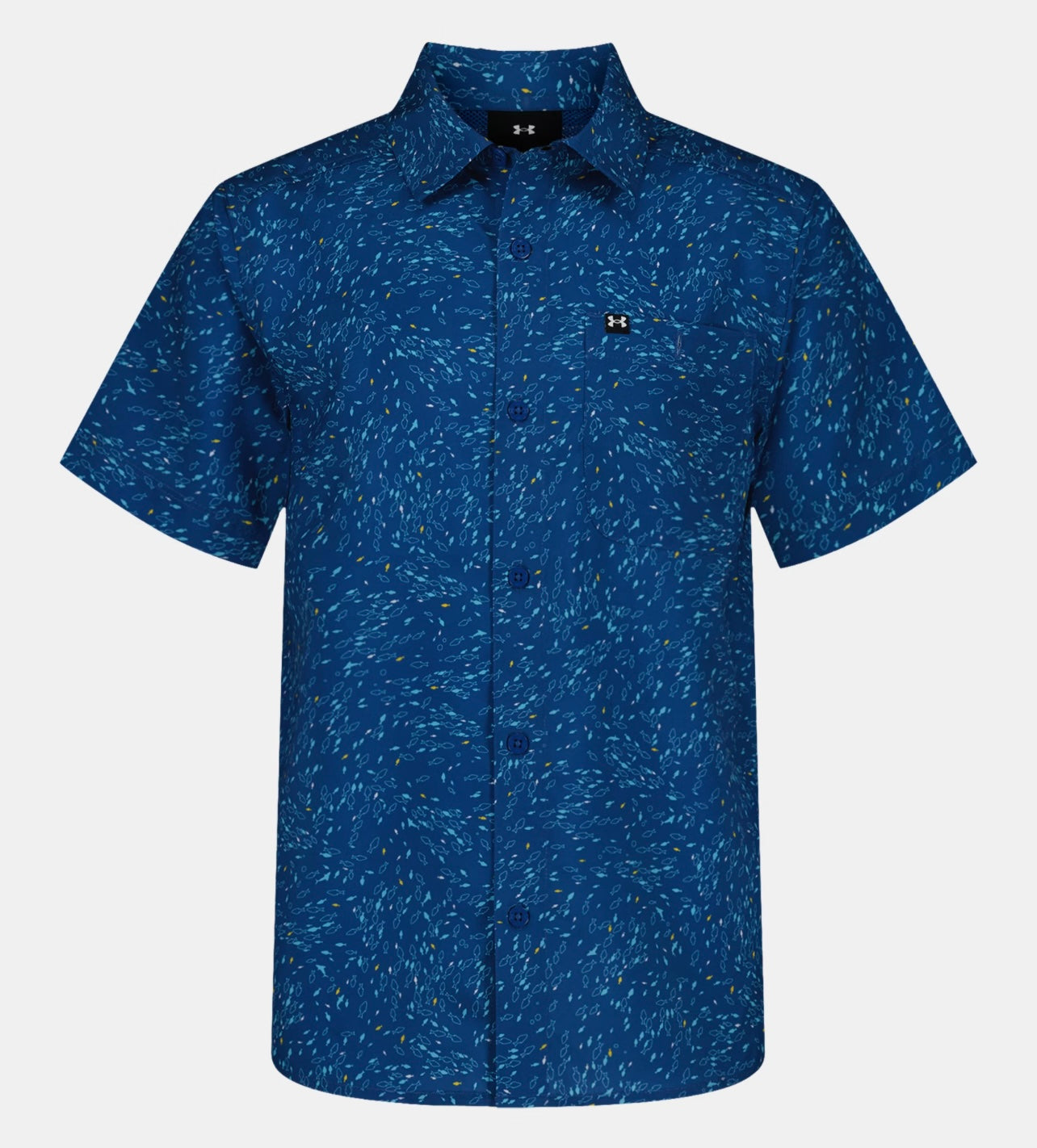Under Armour Varsity Blue Drift Tide Woven Fishing Shirt