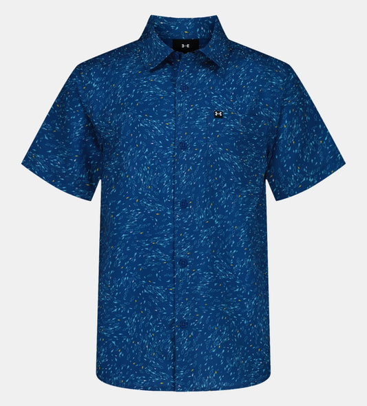 Under Armour Varsity Blue Drift Tide Woven Fishing Shirt