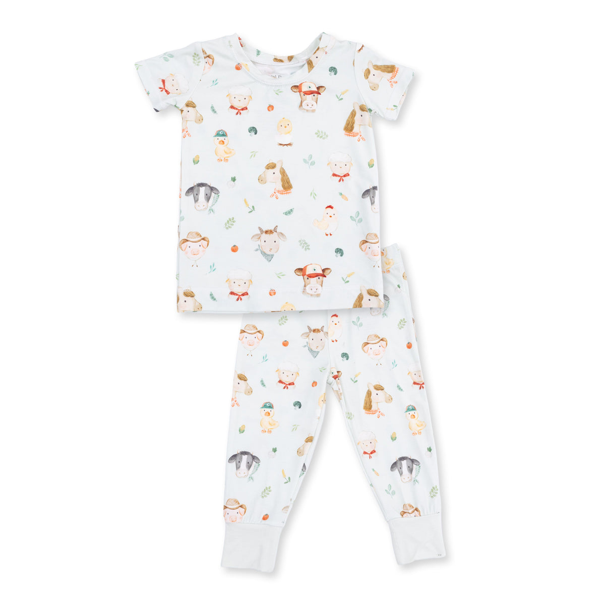 Angel Dear Baby Farm Faces Short Sleeve Loungewear Set