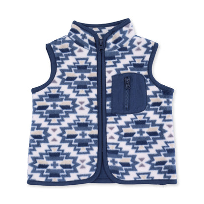 Angel Dear Southwest Navy Fleece Zip Vest