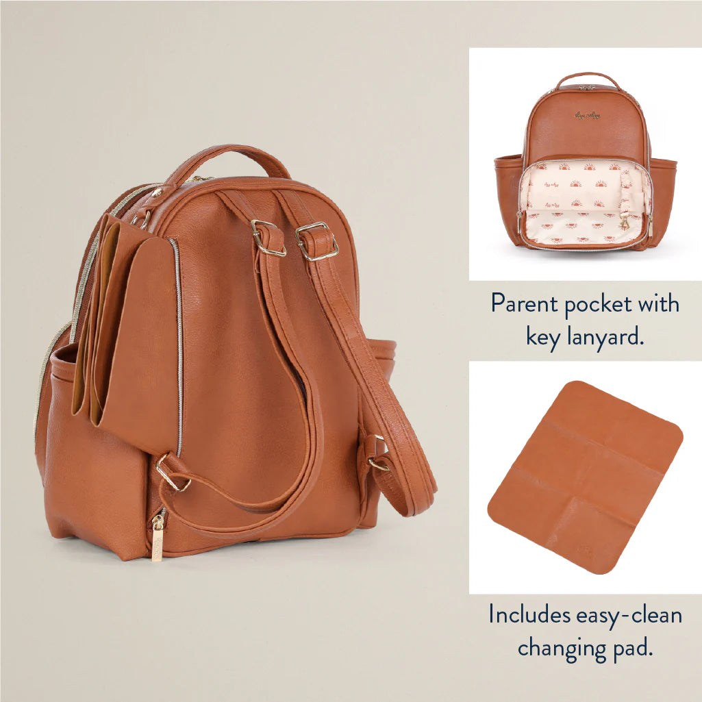 Itzy Ritzy Mini Plus Cognac Diaper Bag