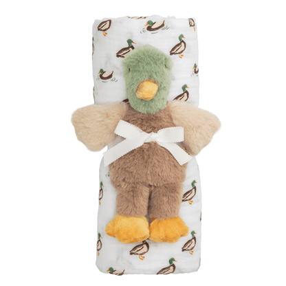 Mudpie Swaddle & Rattle Set