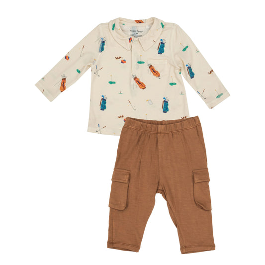 Angel Dear Golf Polo with Cargo Pant Set