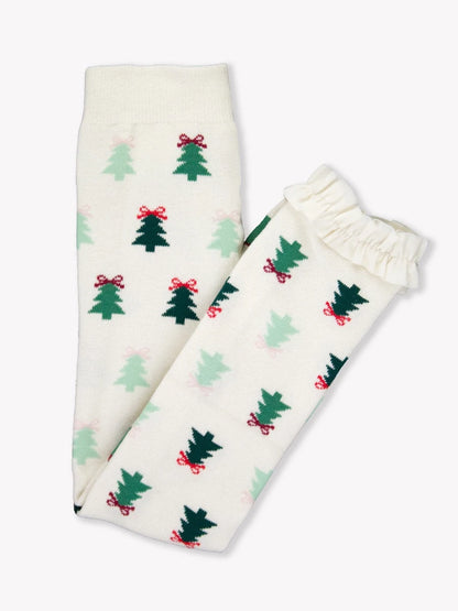 RuffleButts Spruced Up Patterned Footless Ruffle Tights