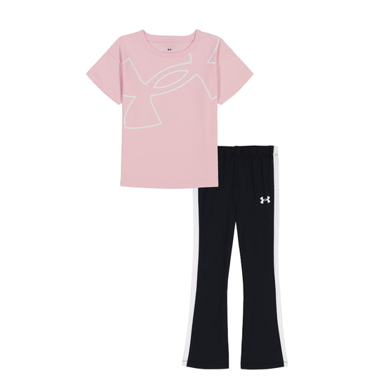 Under Armour Prime Pink Short Sleeve & Black Yoga Pant Set