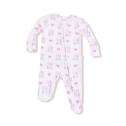 Angel Dear Lil Sis 2 Way Zipper Ruffle Back Footie