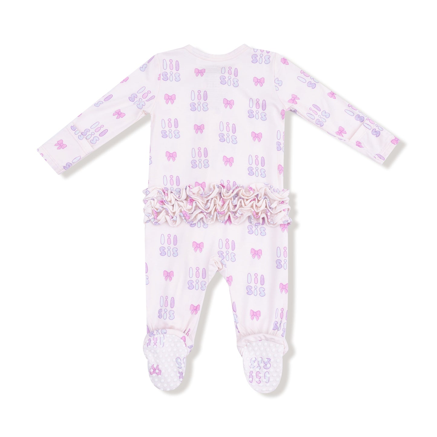 Angel Dear Lil Sis 2 Way Zipper Ruffle Back Footie