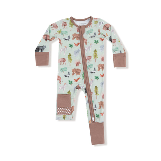 Angel Dear American Woodland Animals 2 Way Zipper Romper