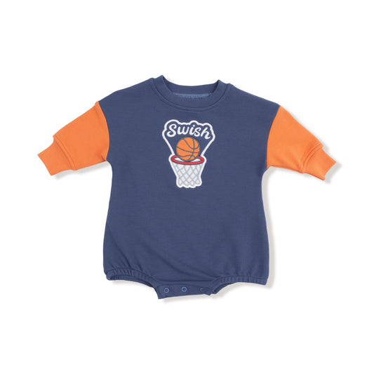 Angel Dear French Terry Varsity Orange & Navy Basketball Bubble