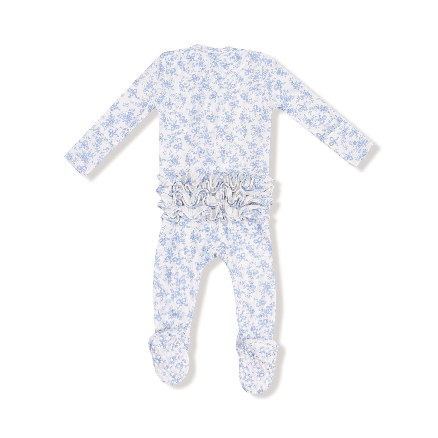 Angel Dear Romi Floral 2 Way Zipper Ruffle Back Footie