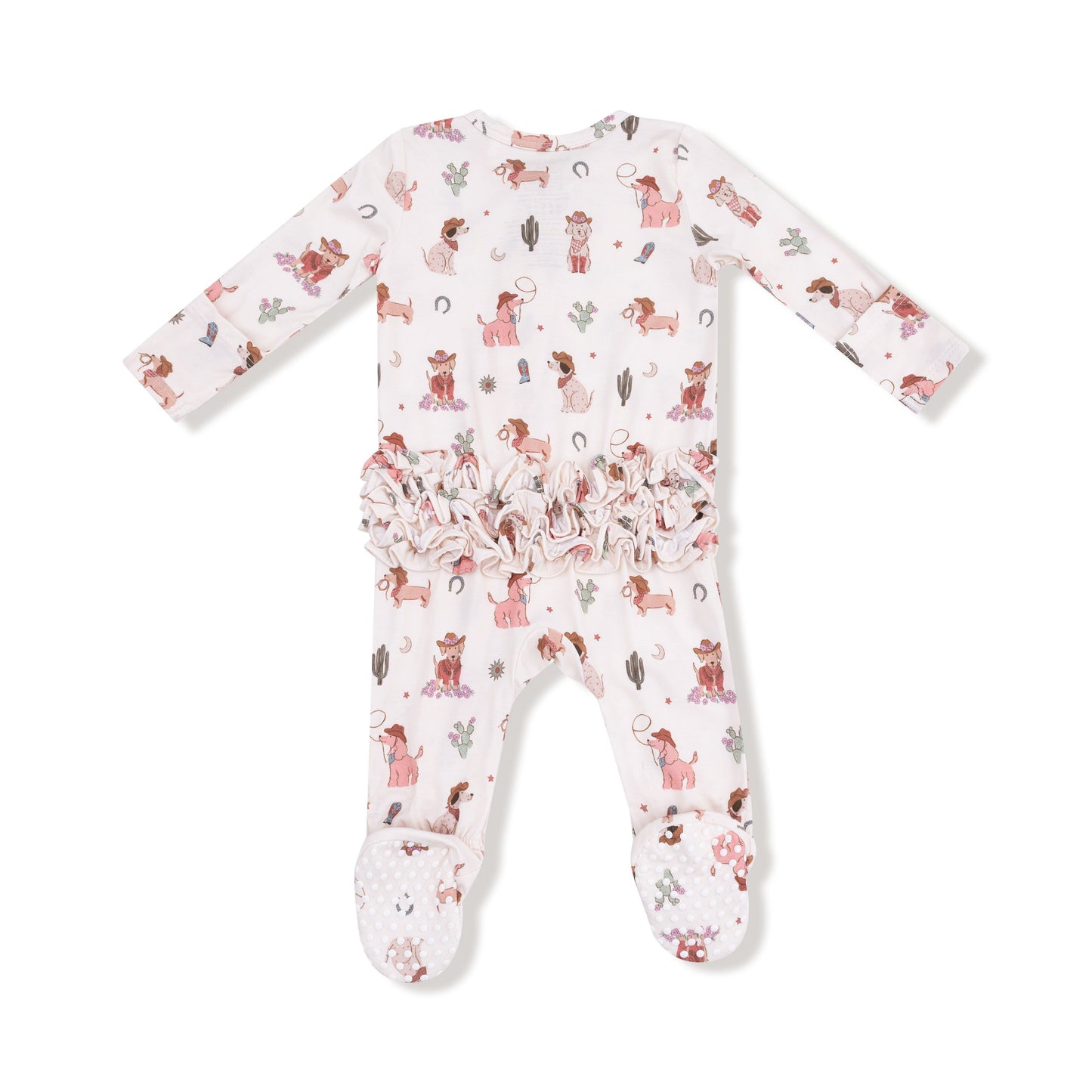 Angel Dear Cowgirl Dogs 2 Way Zipper Ruffle Back Footie
