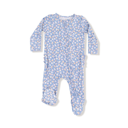 Angel Dear Country Calico 2 Way Zipper Ruffle Back Footie