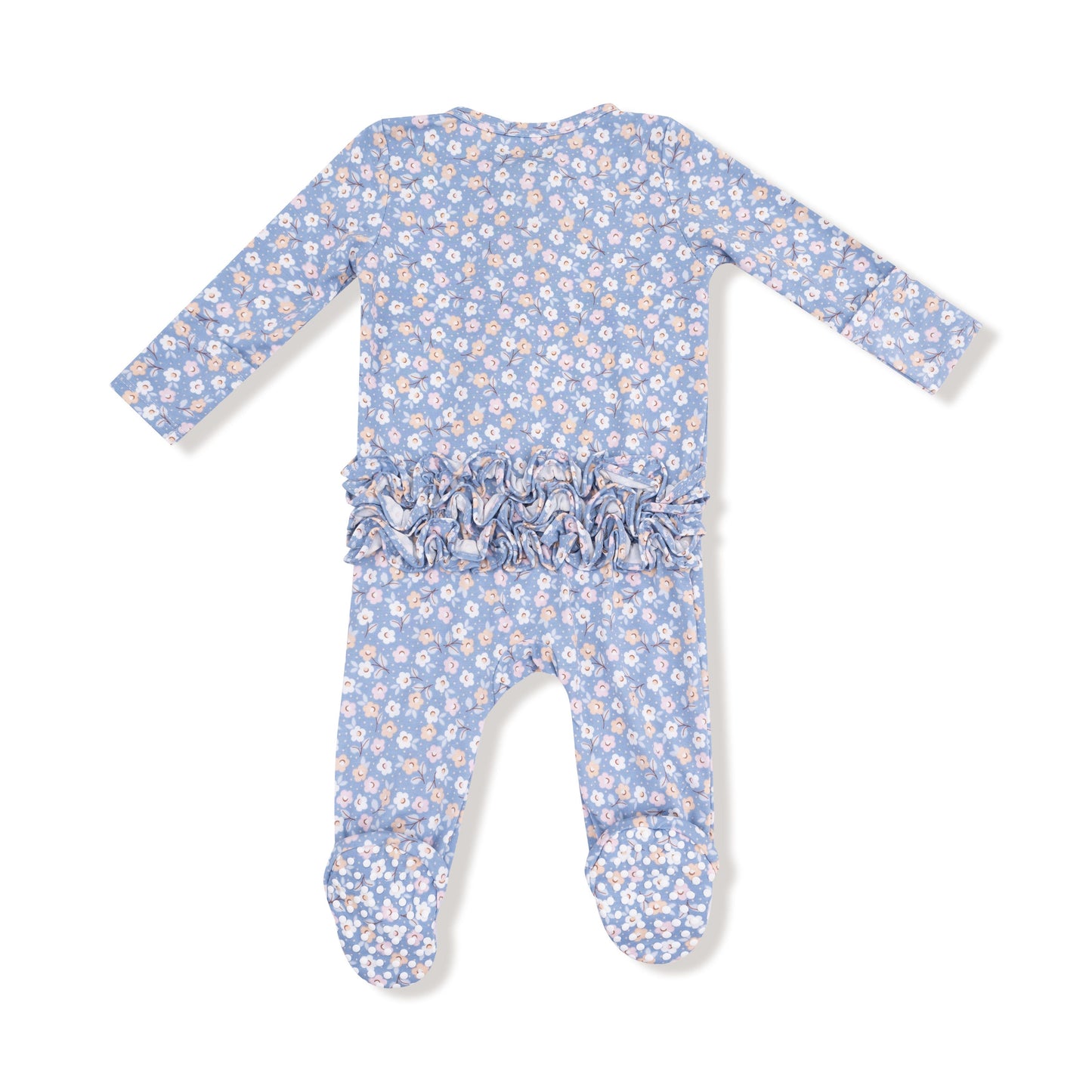 Angel Dear Country Calico 2 Way Zipper Ruffle Back Footie