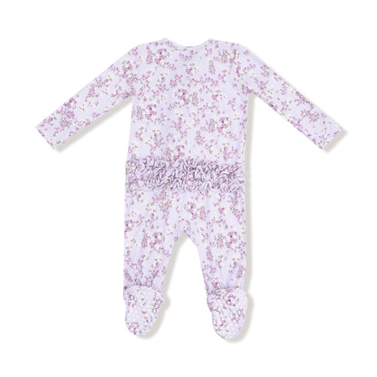 Angel Dear Sweet Dream Florals 2 Way Ruffle Zipper Footie