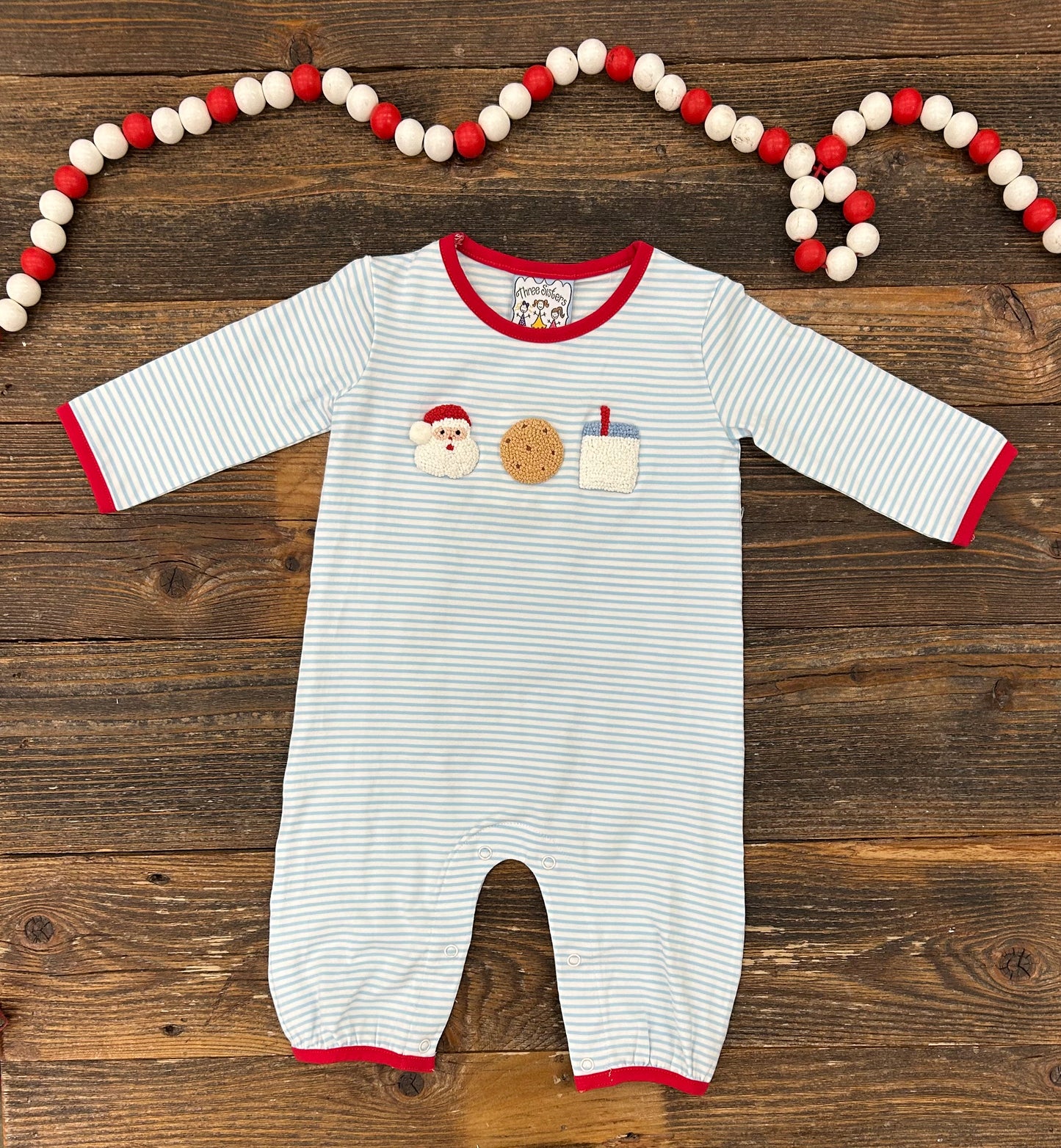 Three Sisters Milk & Cookies Boys Romper