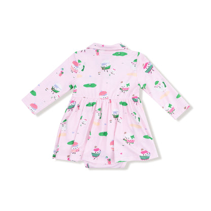 Angel Dear Pink Golf Pros Long Sleeve Bodysuit Dress