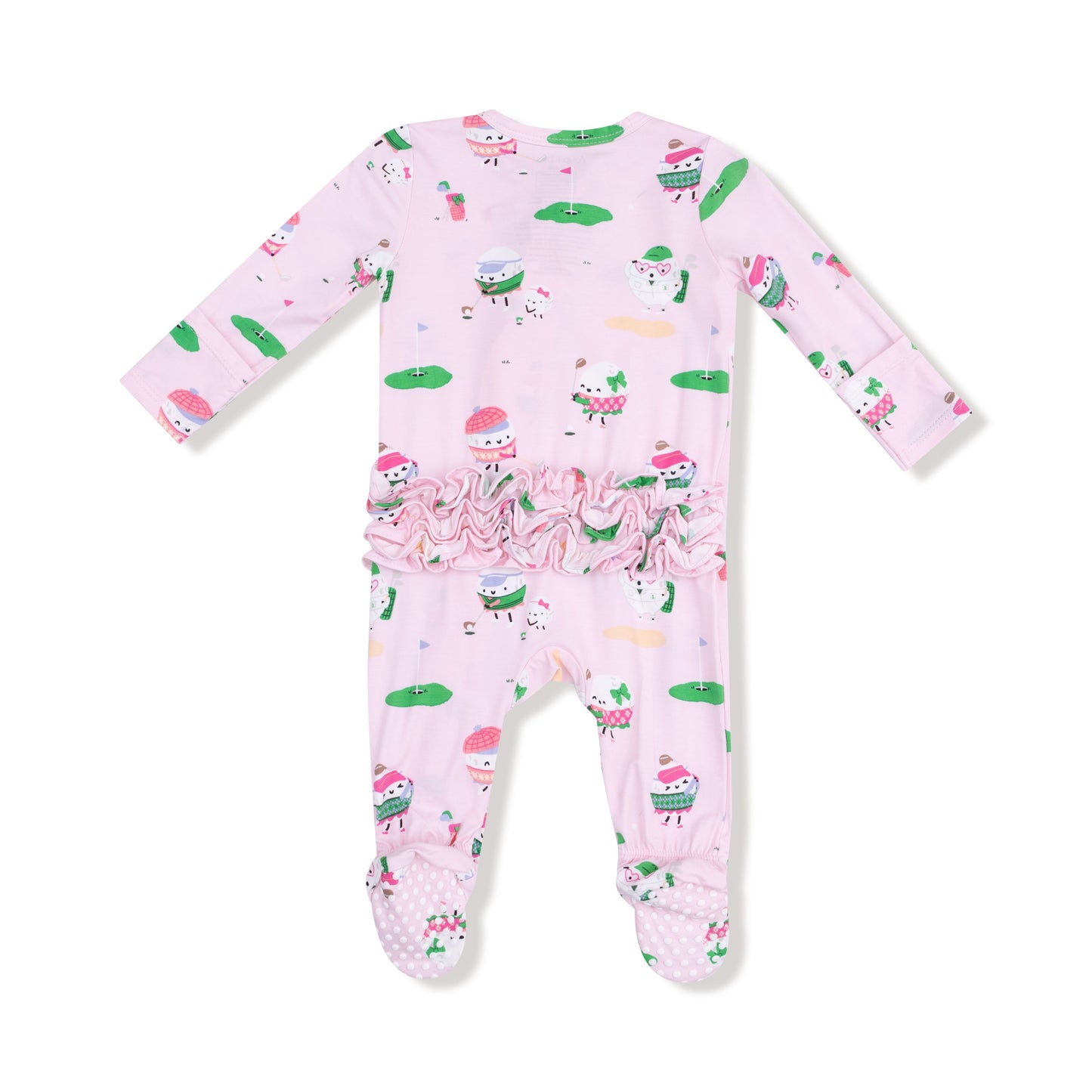 Angel Dear Pink Golf Pros 2 Way Zipper Ruffle Back Footie