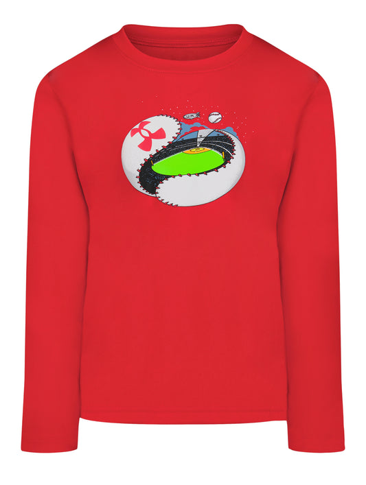 Under Armour Red Baseball Unravel Tech Longsleeve