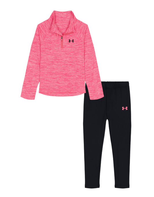 Under Armour Super Pink 1/4 Zip Legging Set