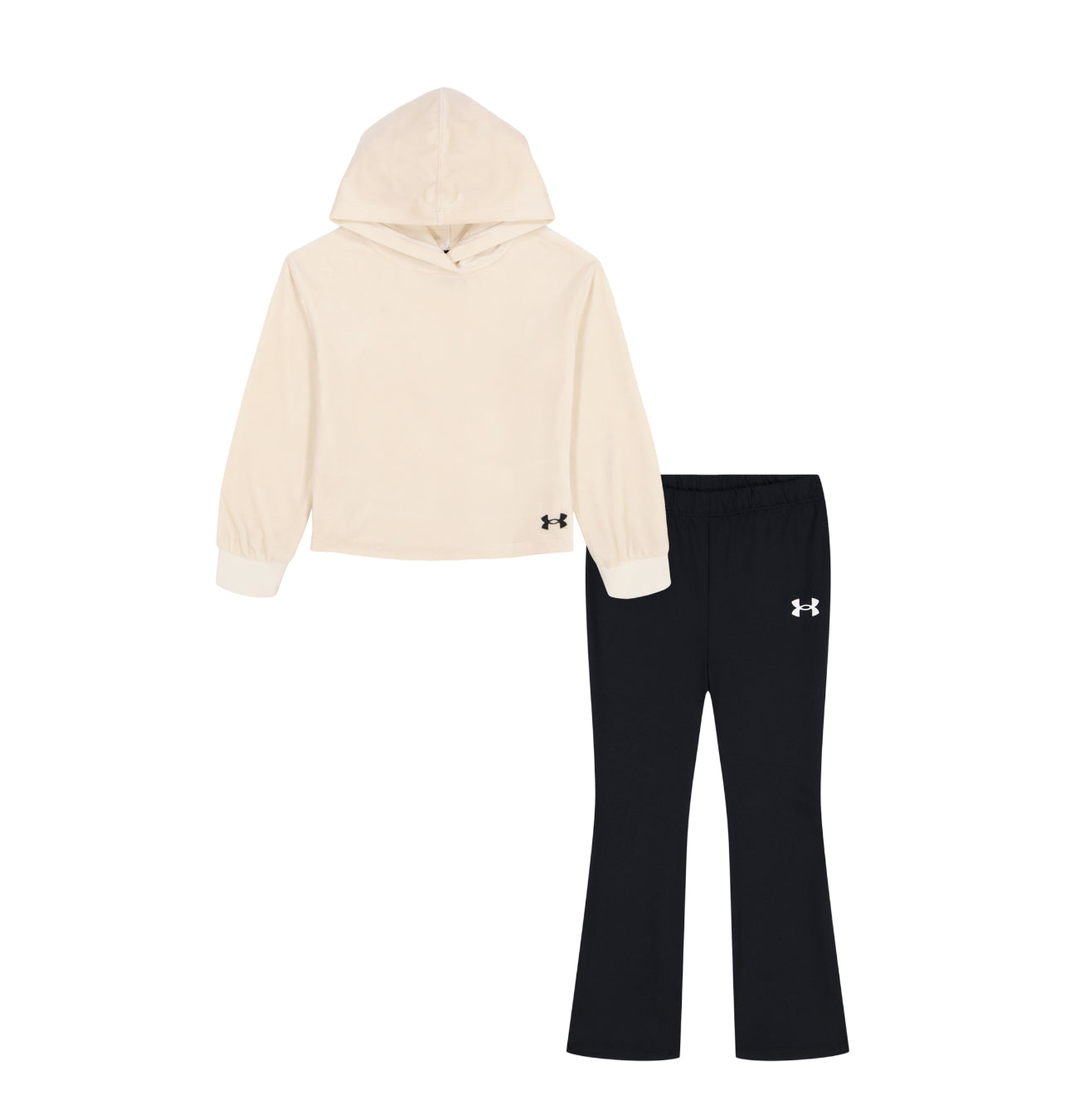 Under Armour Stone Velour Flare Black Pant Set