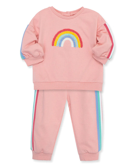 Little Me Rainbow Rainbow Sweatshirt Set