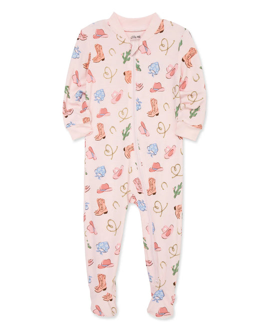 Little Me Pink Cowgirl Zipper Sleeper