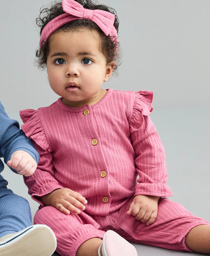 Little Me Rose Jumpsuit & Headband