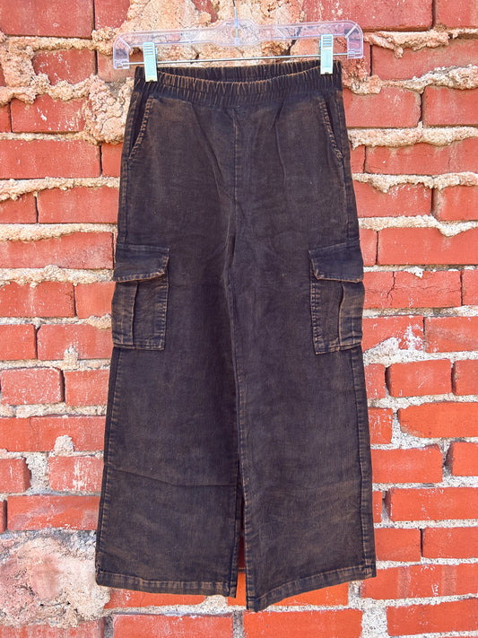 Hayden Black Corduroy Distressed Cargo Pant *