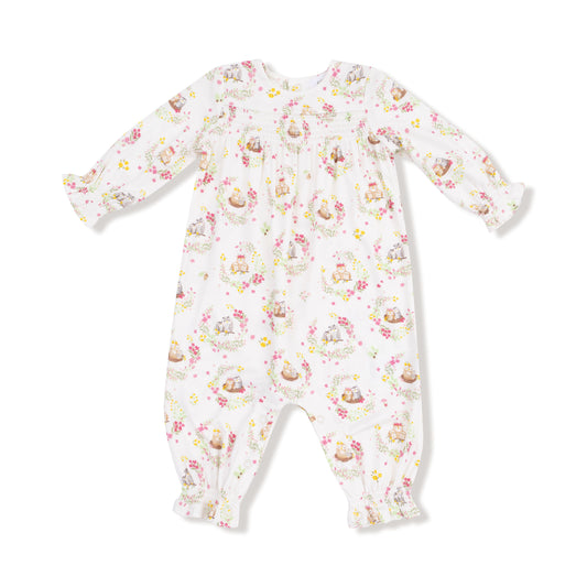 Angel Dear Floral Owl Families Smocked Romper