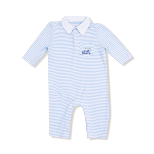Angel Dear Blue Baby Golf Carts Polo Romper