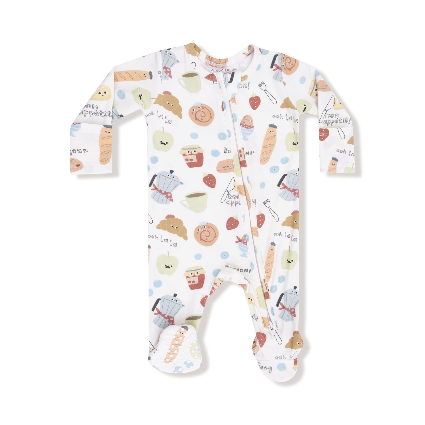Angel Dear Bonjour Breakfast 2 Way Zipper Footie