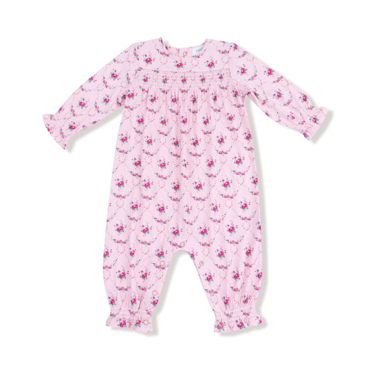 Angel Dear Rose Garden Trellis Smocked Romper