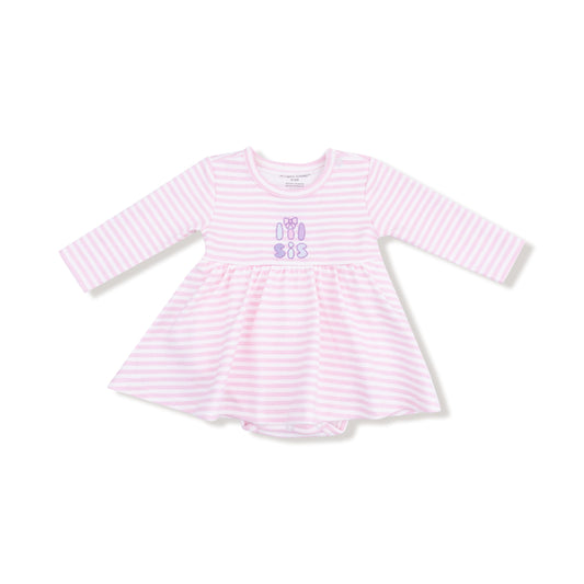 Angel Dear Organic Cotton Jersey Lil Sis Longsleeve Play Bodysuit Dress