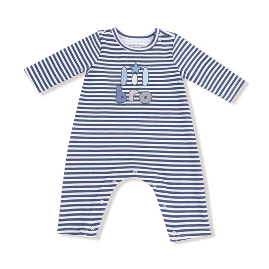 Angel Dear Organic Cotton Jersey Lil Bro Longsleeve Snap Shoulder Romper