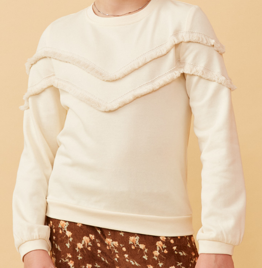 Hayden Fringe Detail Knit Sweatshirt