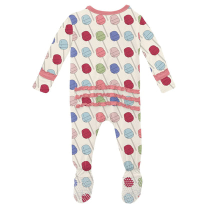 Kickee Pants Lula’s Lollipops Muffin Ruffle Footie