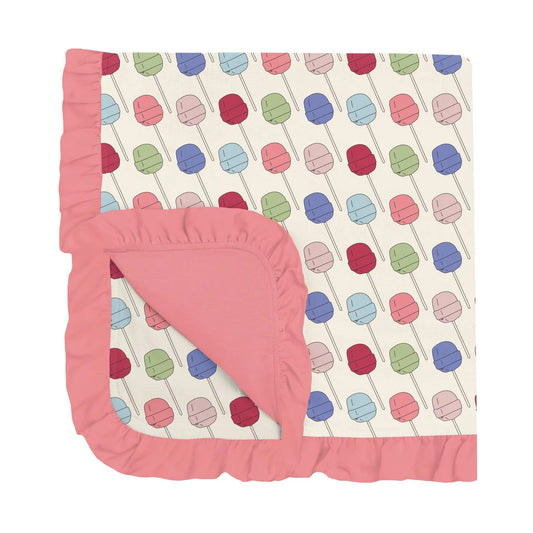 Kickee Pants Lula’s Lollipops Ruffle Stroller Blanket