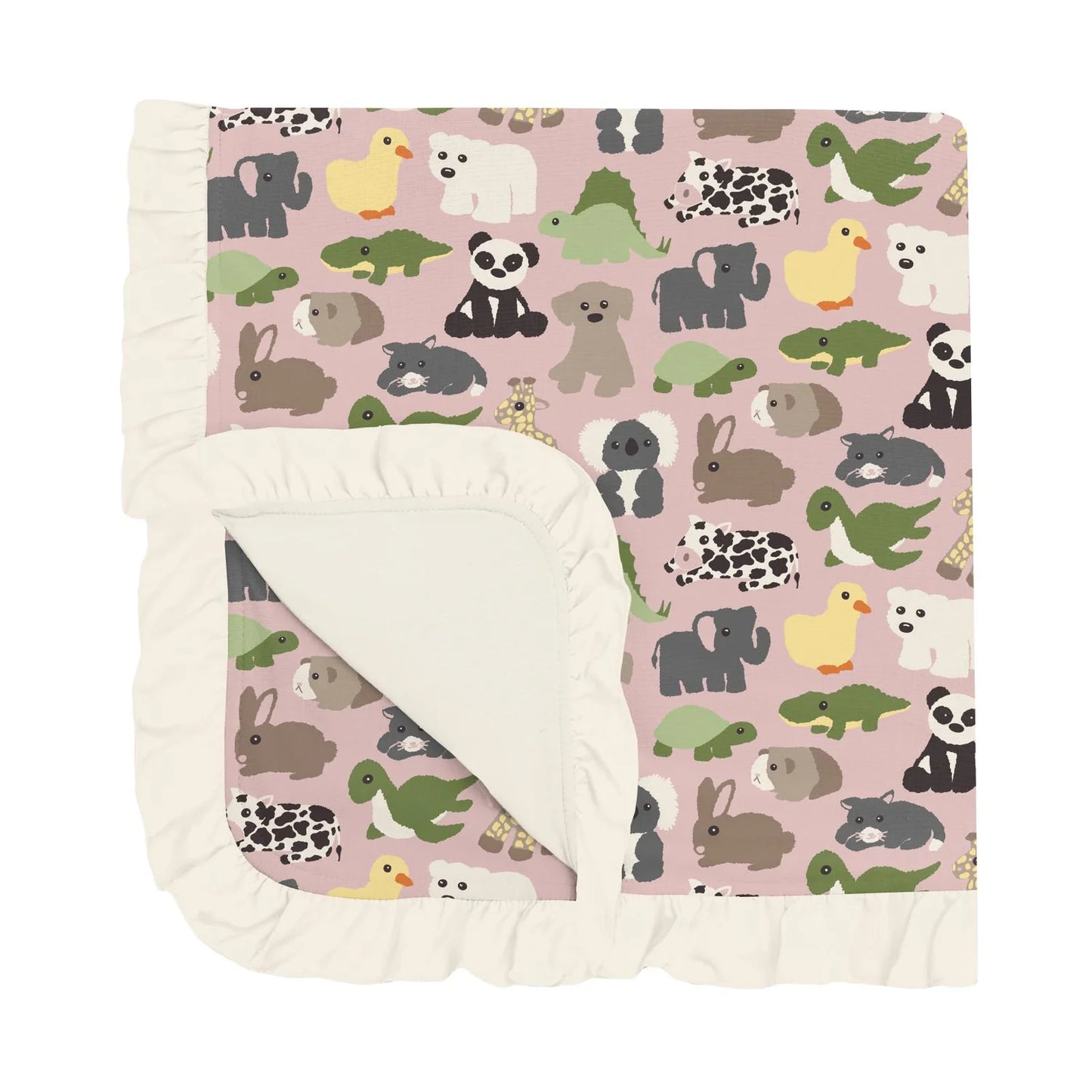 Kickee Pants Baby Rose Too Many Stuffies Ruffle Stroller Blanket
