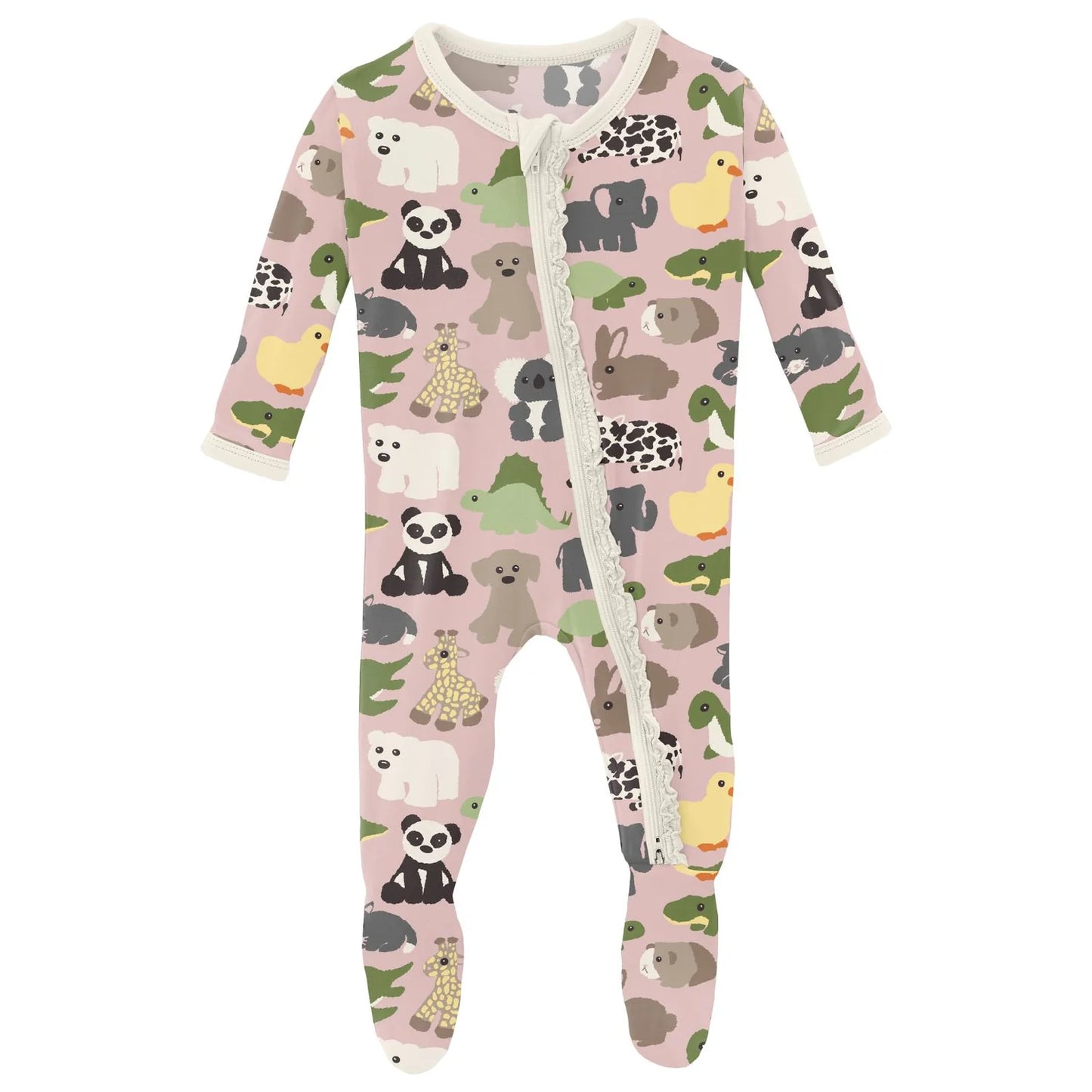Kickee Pants Baby Rose Too Many Stuffies Muffin Ruffle Footie
