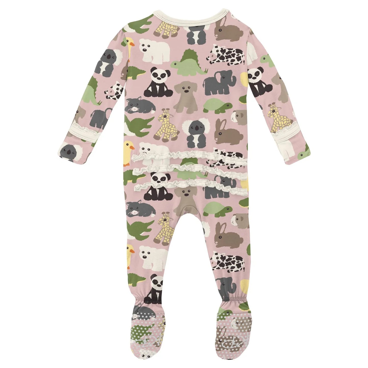 Kickee Pants Baby Rose Too Many Stuffies Muffin Ruffle Footie